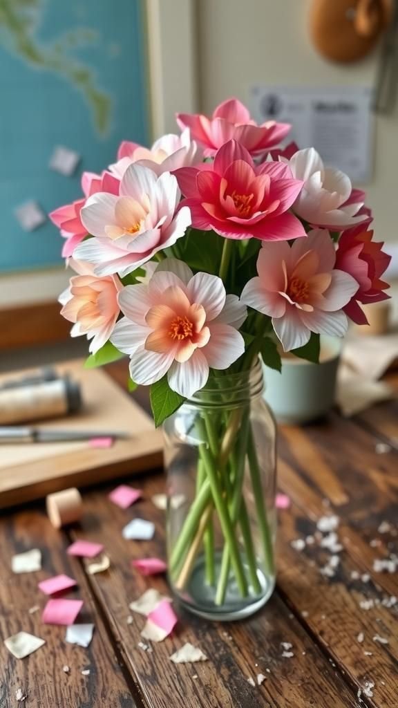 21 Beginner Friendly Cricut Projects 6 Whimsical Paper Flowers For Tabletop Decor