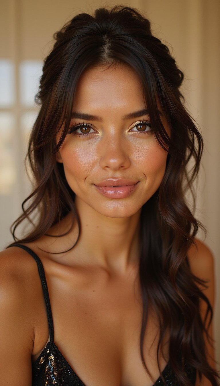 High-Gloss Wet Look With Gold Foil