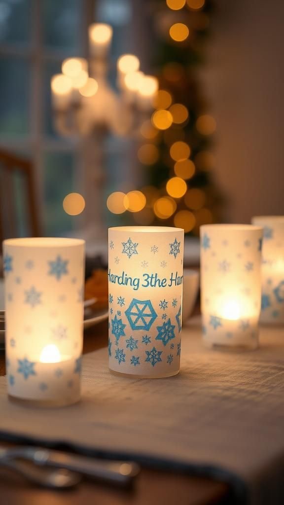 21 Charming Hanukkah Paper Decoration Crafts 8 Charming Paper Candle Sleeve Luminaries For Tables