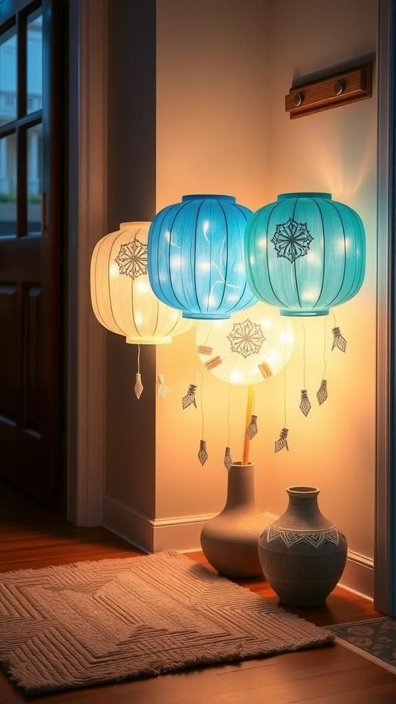 21 Charming Hanukkah Paper Decoration Crafts 19 Paper Lantern Menorah Cluster For Ambient Corners