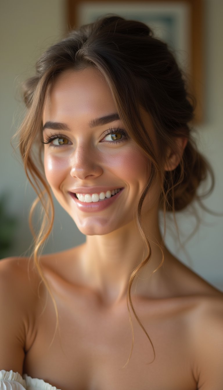 Effortless Low Bun With Face-Framing Tendrils