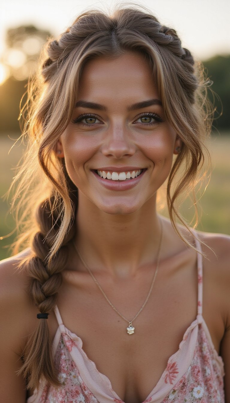 Low Halo Braid That Reads Boho And Easy