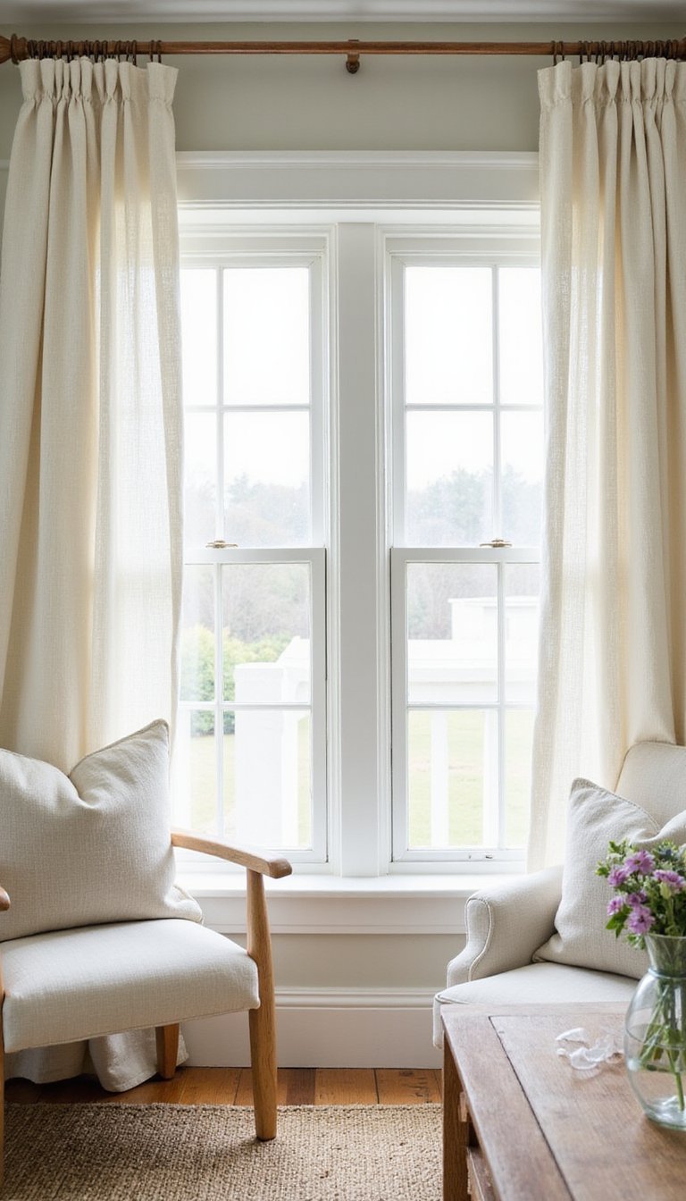 21 Coastal Cottage DIY Home Accents 14 DIY Sailcloth Curtains For Airy Window Treatments