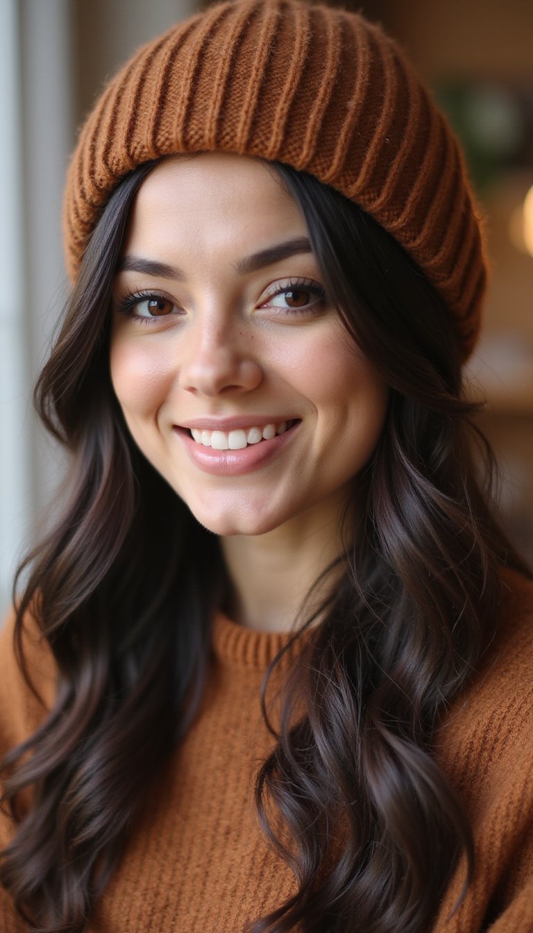 21 Cozy Beanie Friendly Hairstyles 10 Low Twisted Loop For Sleek Under-Beanie Style