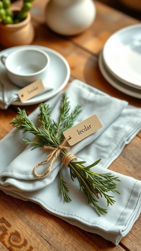 Rosemary Bundle Napkin Ties For Herbaceous Scent