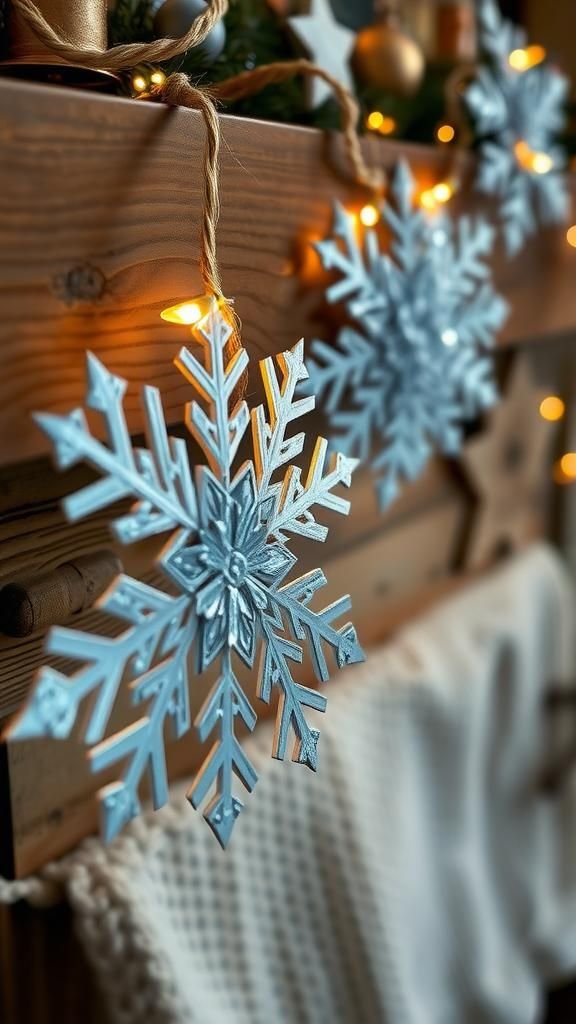 Layered Paper Snowflake Garland With Texture