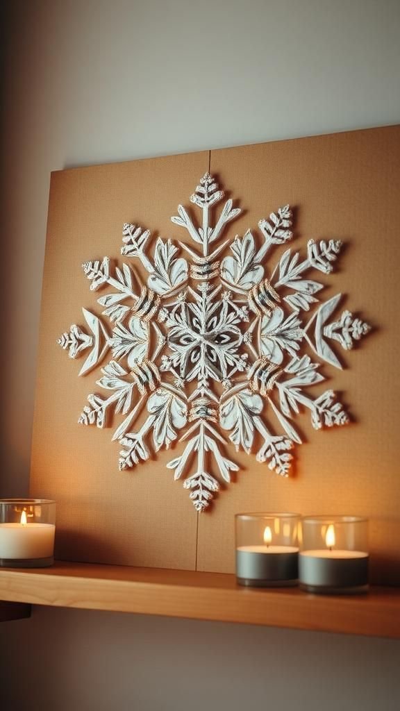 Mosaic Snowflake Collage On Kraft Board