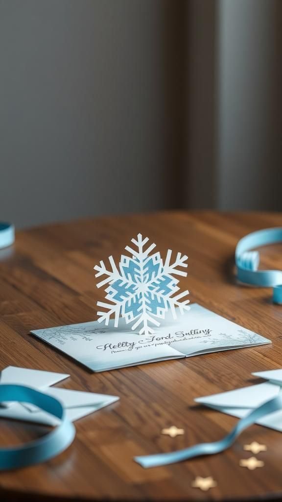 Pop-Up Snowflake Winter Greeting Cards Festive
