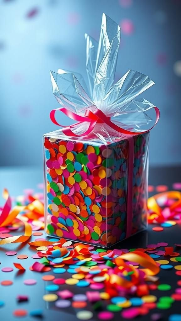 21 Creative DIY Gift Wrapping Ideas 21 Confetti Filled Transparent Wrap For Celebration Ready Gifts