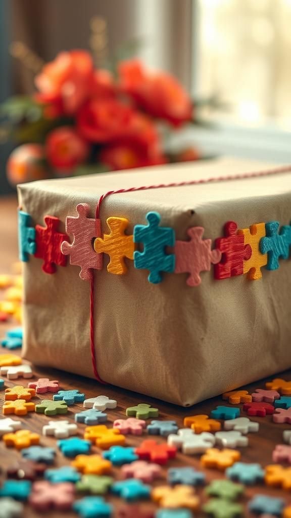 21 Creative DIY Gift Wrapping Ideas 20 Puzzle Piece Collage For Nostalgic Playful Presentation
