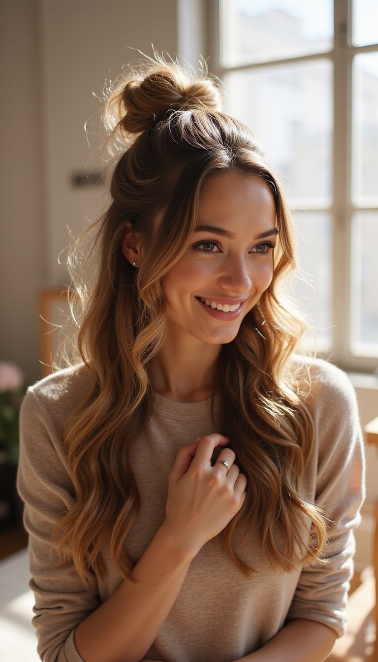 Half-Up Knotted Loop With A Statement Claw Clip