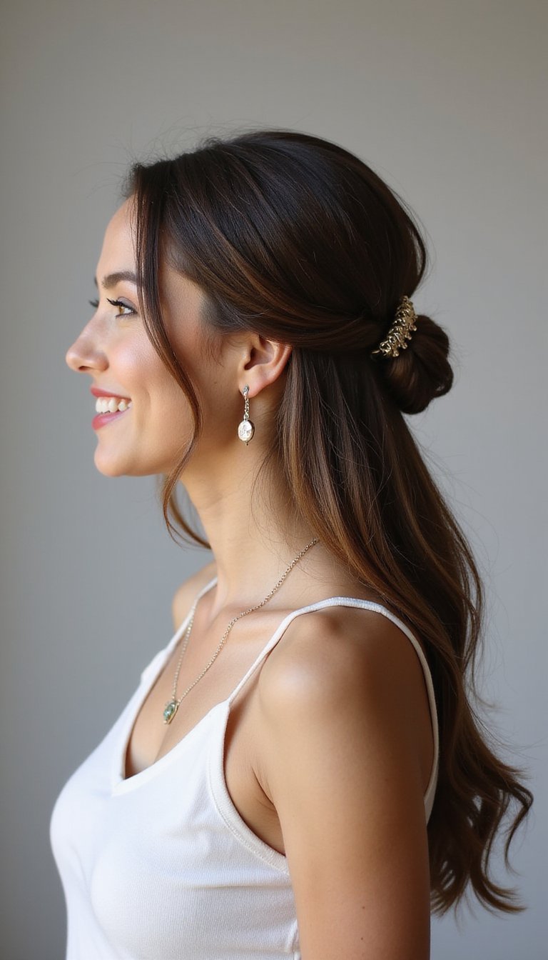 Low French Twist With A Minimal Claw Clip