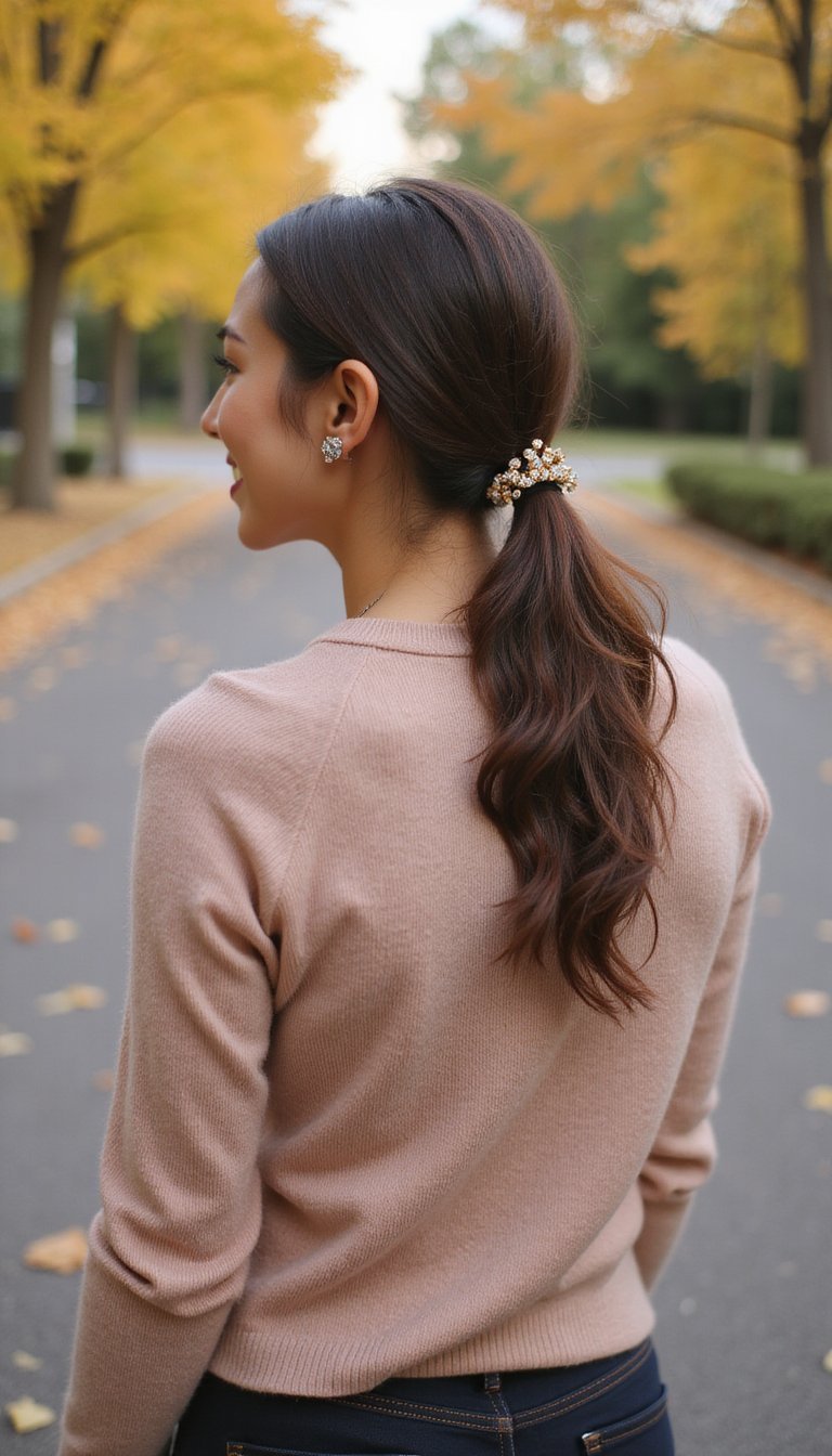 Sided Low Pony With Decorative Claw Clip Anchor