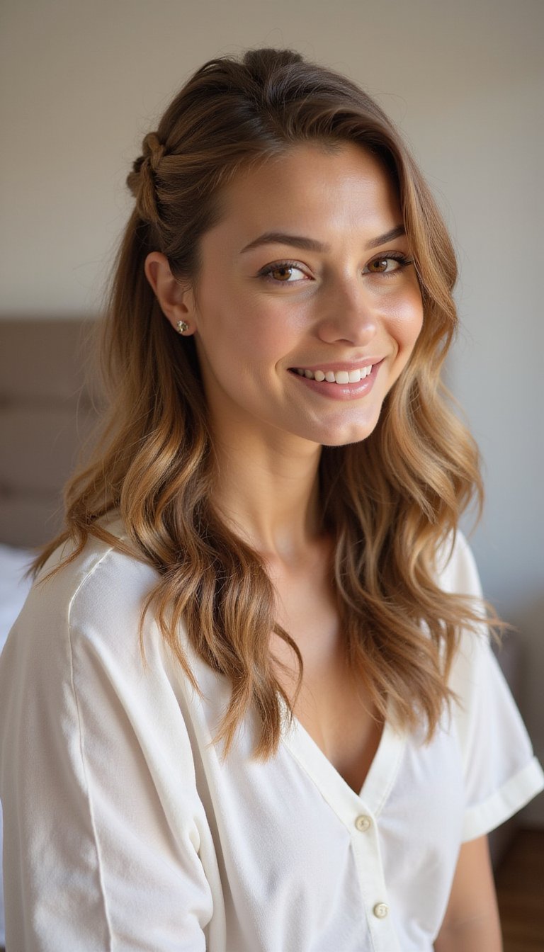 Twisted Half-Up With A Medium Claw Clip