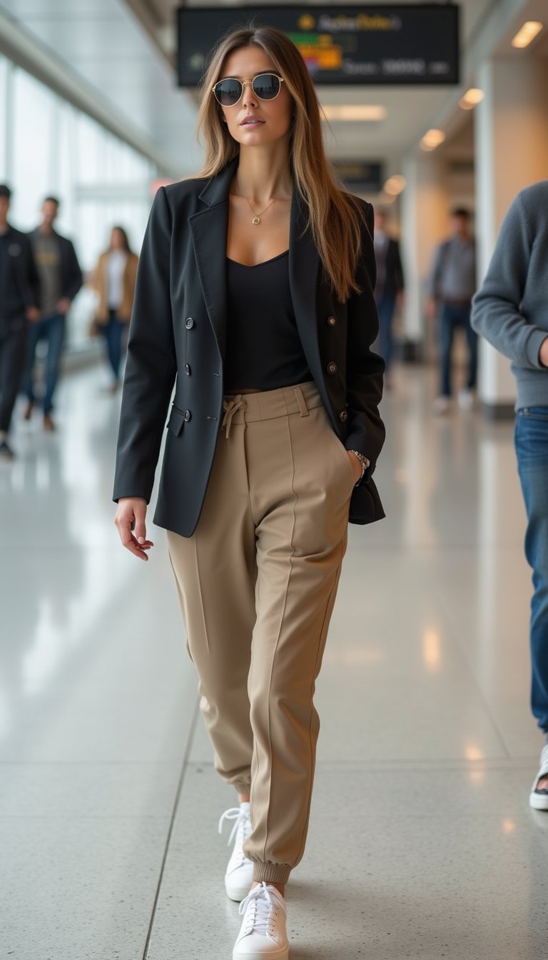 21 DIY Capsule Wardrobe Outfits 14 Sporty Luxe Look With Clean White Sneakers