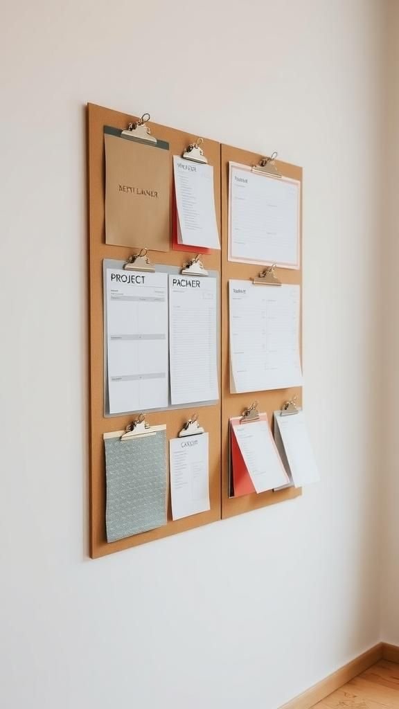 Clipboard Planner Wall For Project Organization Flow