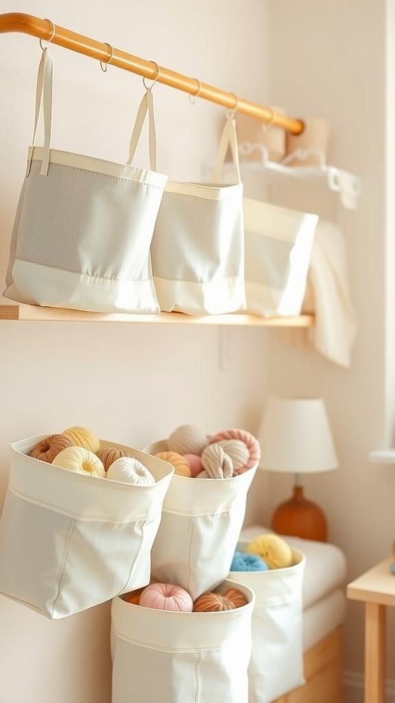 Hanging Fabric Bins For Soft Supply Organization