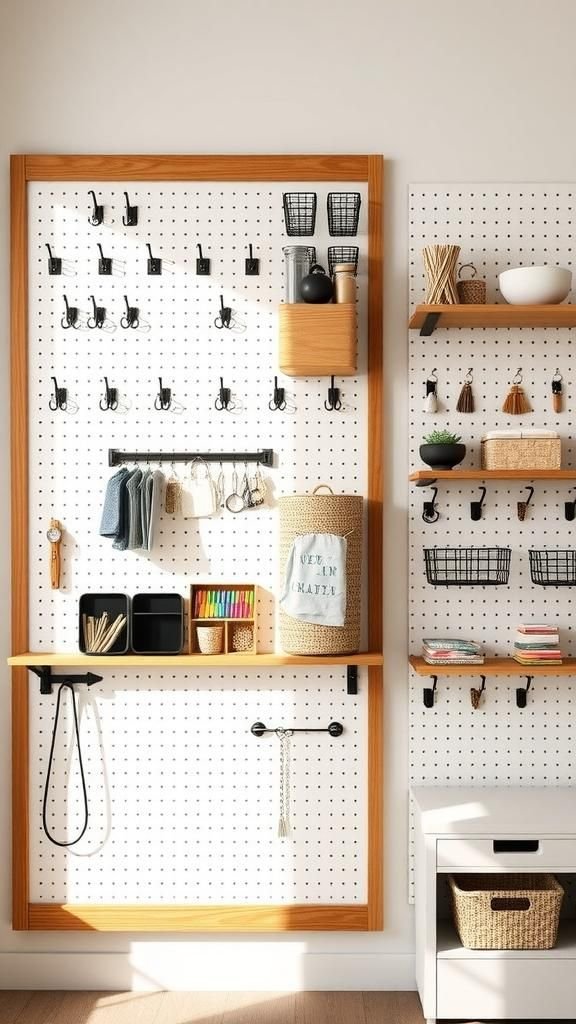 Large Pegboard Wall For Vertical Supply Storage