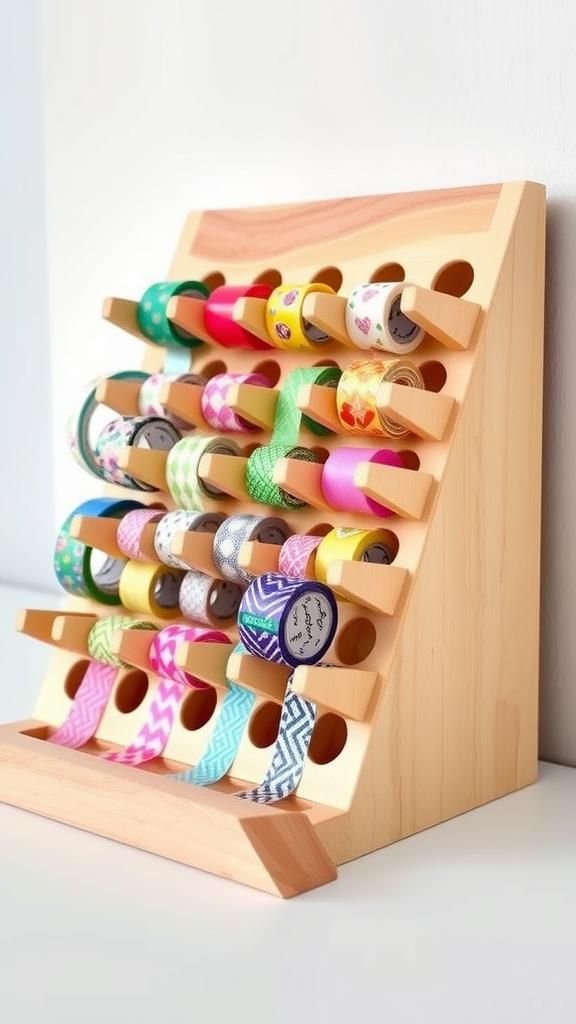 Washi Tape Dispensing Board With Angled Slots
