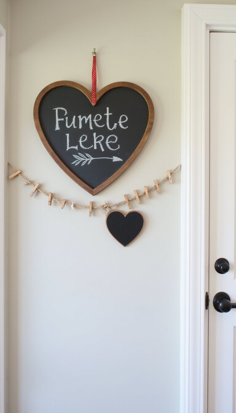 Chalkboard Message Heart Wreath For Custom Notes