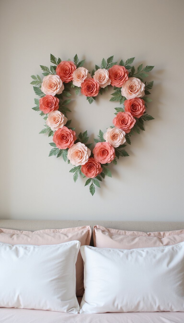 Paper Flower Heart Wreath For Lightweight Elegance