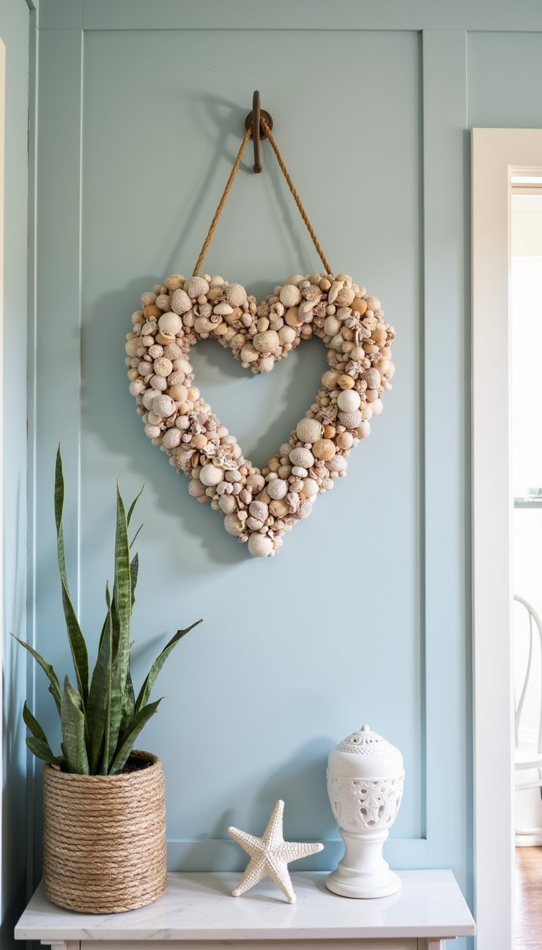 Seashell Heart Wreath For Coastal Valentine's Charm