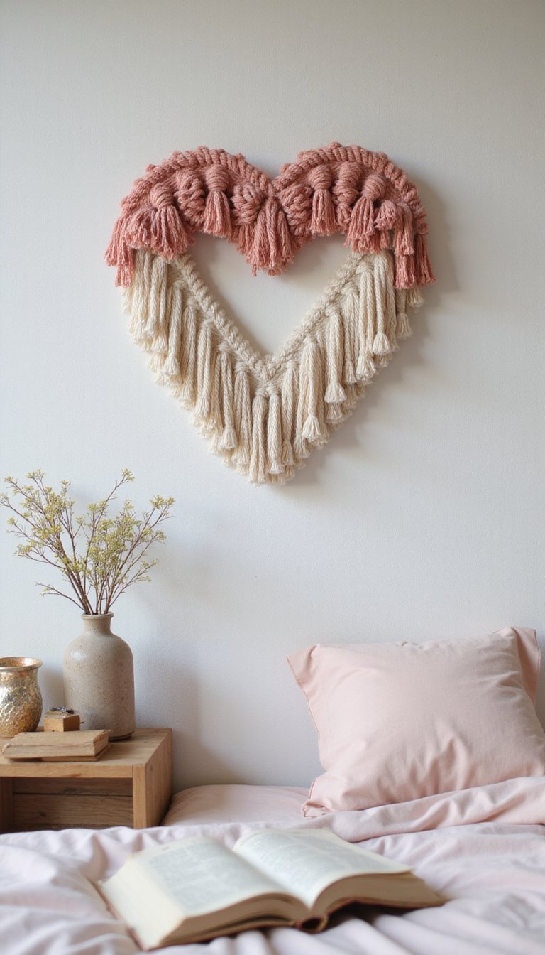 Yarn Tassel Heart Wreath For Cozy Handmade Vibes