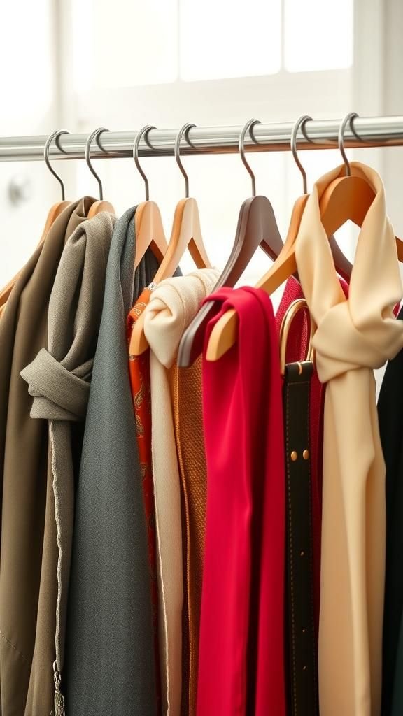 21 Dollar Store DIY Organizers 10 Clip Hanger Scarf And Belt Display Rack For Closets