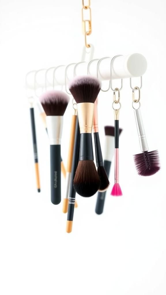 21 Dollar Store DIY Organizers 14 PVC Towel Bar Makeup Brush Drying Display Bar