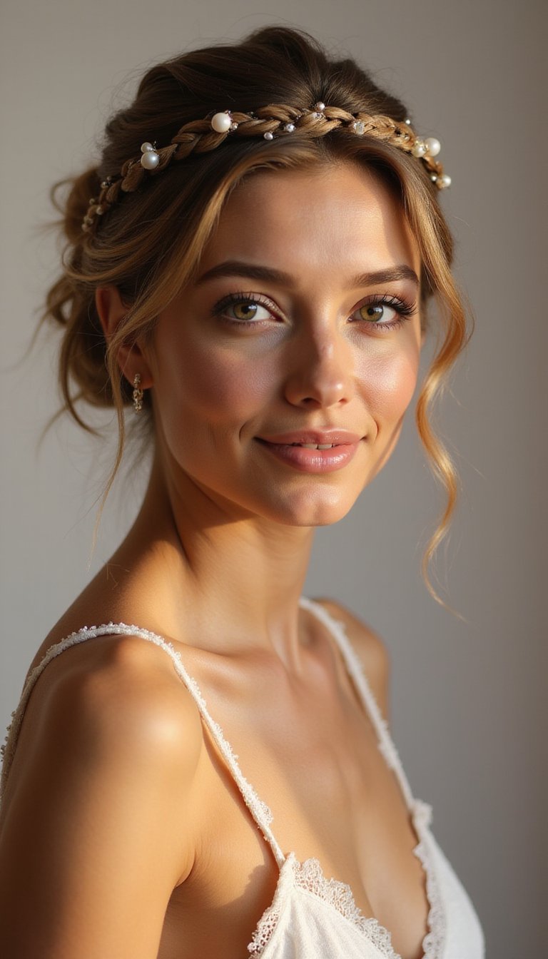 21 Elegant Protective Hairstyles 8 Braided Crown With Delicate Beaded Accents