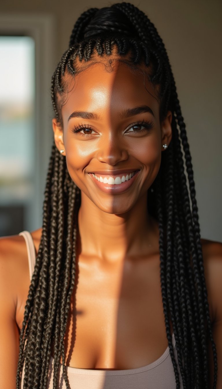 21 Elegant Protective Hairstyles 18 Knotless Mohawk Braids For Bold Shape