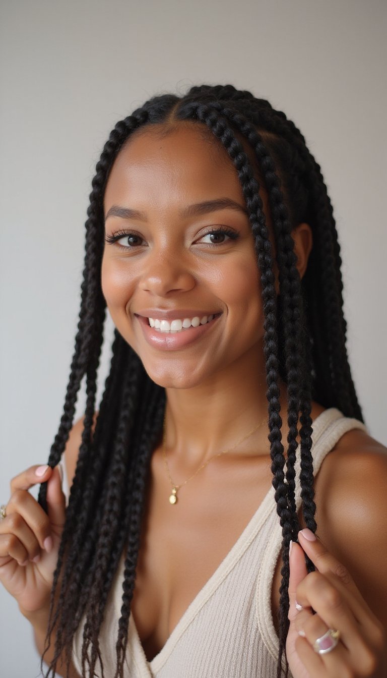 21 Elegant Protective Hairstyles 11 Stitch Braids With Sharp Clean Parts