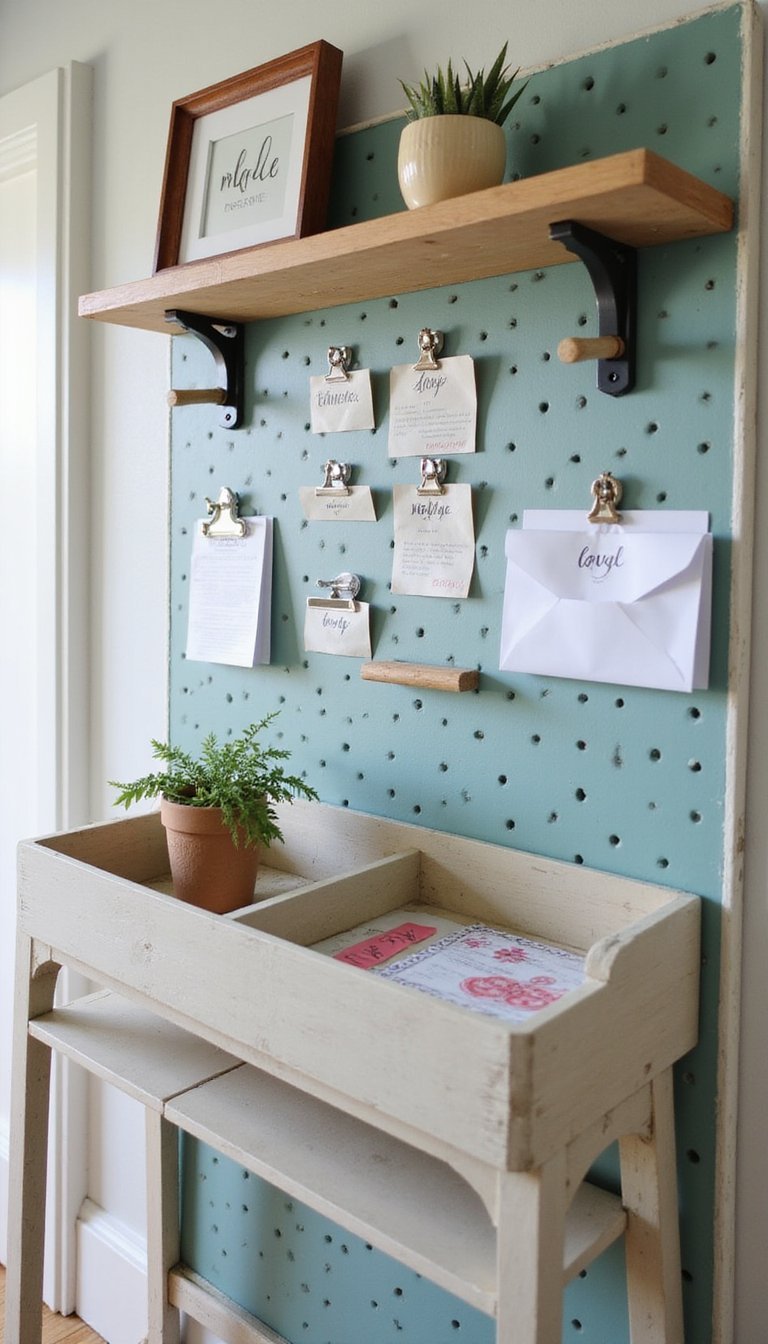 Pegboard Command Center For Mail And Keys