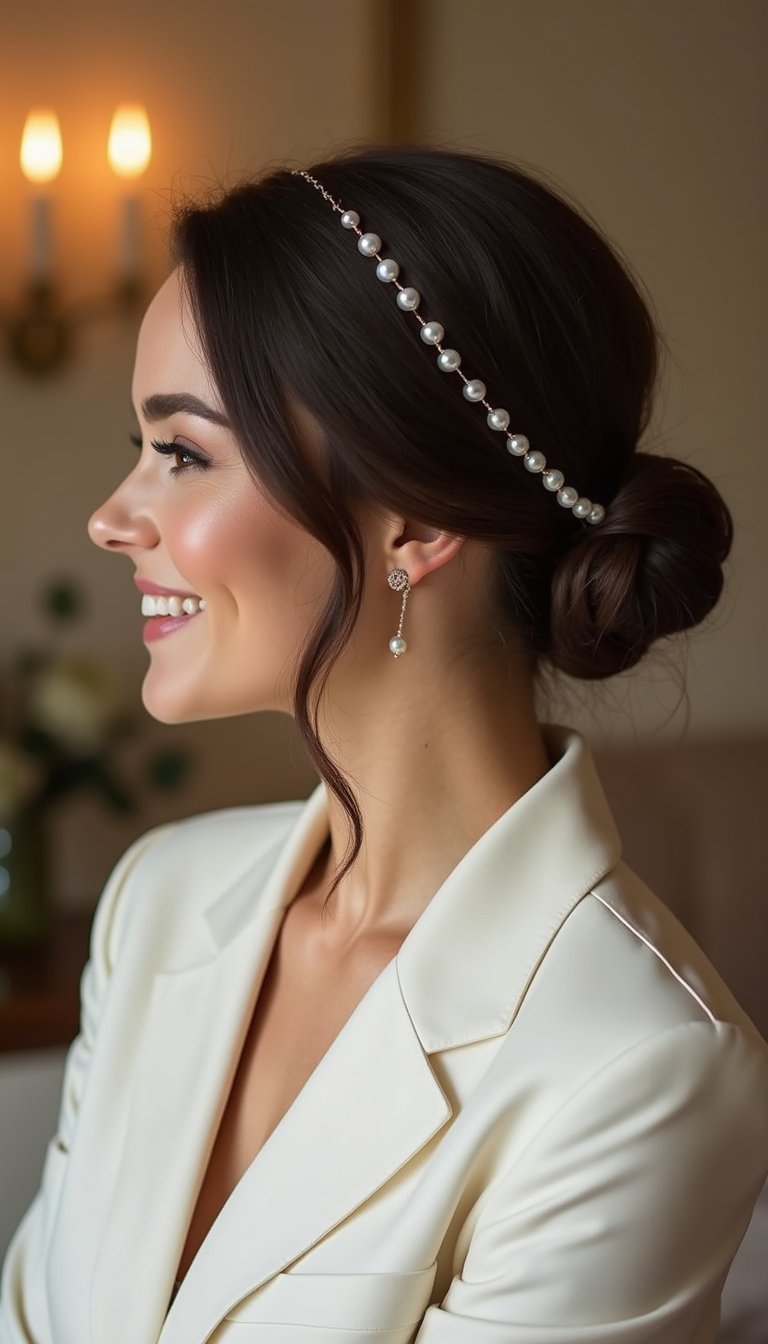 21 Festive Lunar New Year Hairstyles 17 Low Side Bun Pinned With Pearl Accents