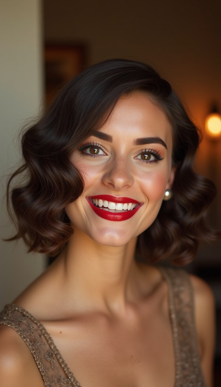 21 Festive Lunar New Year Hairstyles 18 Vintage Finger Waves Paired With Bold Red Lip