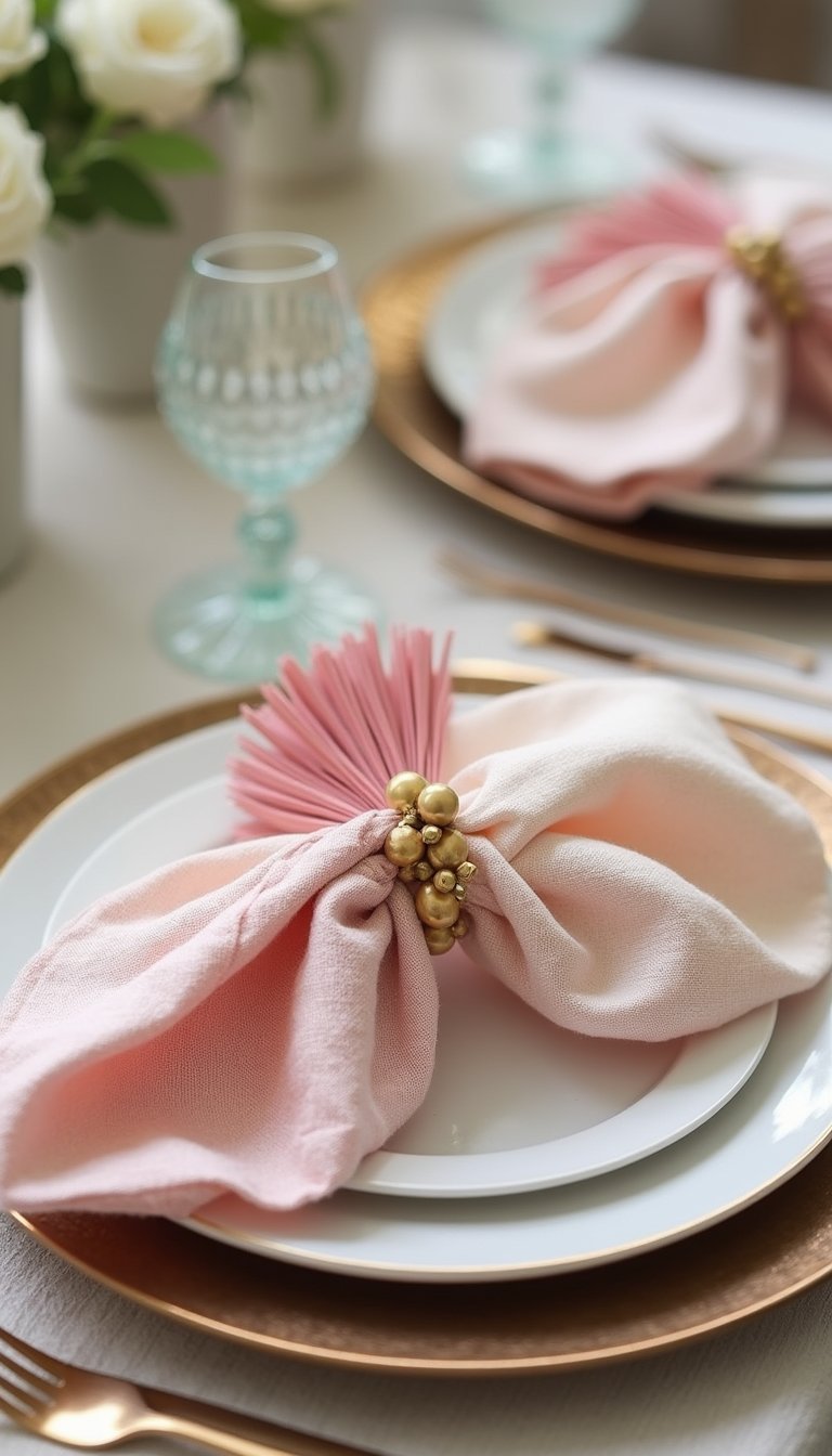 21 Galentine's Party DIY Table Decor 19 Tassel Napkin Tiebacks With Tiny Beads