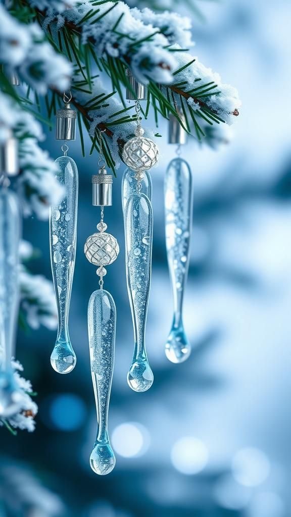 21 Handmade Christmas Tree Ornament Ideas 5 Beaded Icicle Drops With Crystal Sparkle Accents