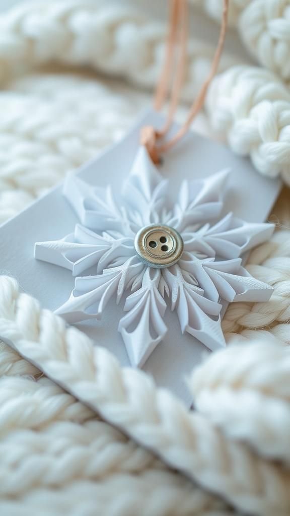 21 Handmade Christmas Tree Ornament Ideas 12 Button Snowflake Quilled Charm In Winter Whites