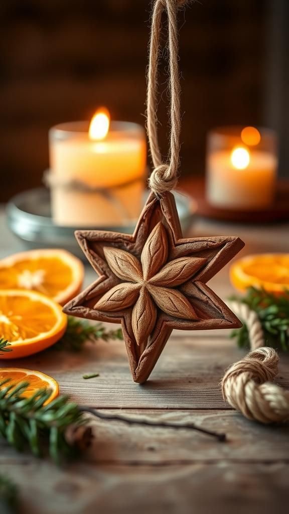 21 Handmade Christmas Tree Ornament Ideas 2 Cinnamon Stick Rustic Star Ornament For Hearth