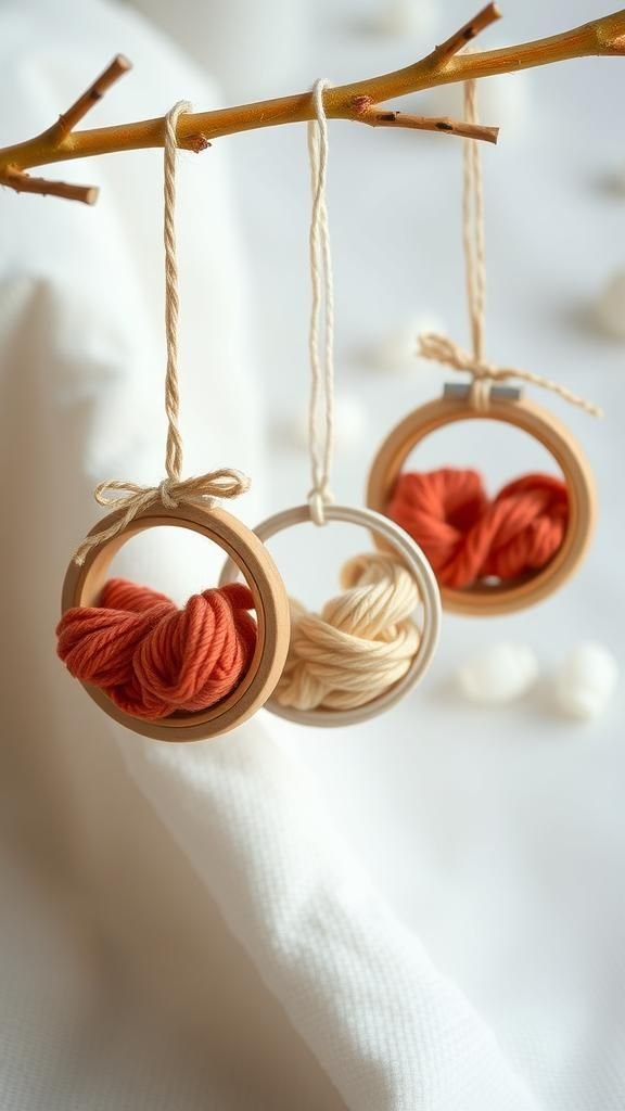 21 Handmade Christmas Tree Ornament Ideas 7 Mini Embroidery Hoop Needlework Holiday Keepsakes