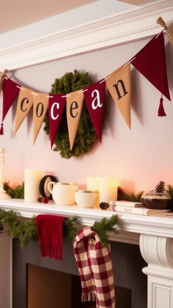 21 Hot Cocoa Bar DIY Crafts 16 Felt Banner With Lettering For Cocoa Bar Backdrop