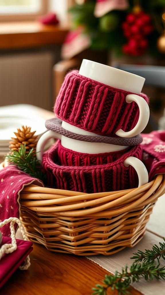 21 Hot Cocoa Bar DIY Crafts 11 Reusable Fabric Mug Sleeves And Cozy Wraps