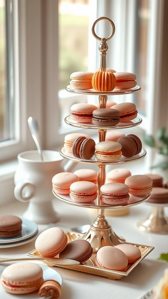 21 Hot Cocoa Bar DIY Crafts 20 Tiered Cookie And Macaron Accents For Cocoa