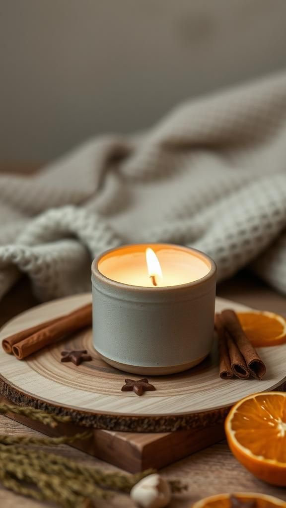 Hand Poured Soy Cinnamon Candle For Cozy Evenings