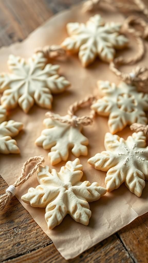 Salt Dough Snowflake Ornaments With Rustic Charm