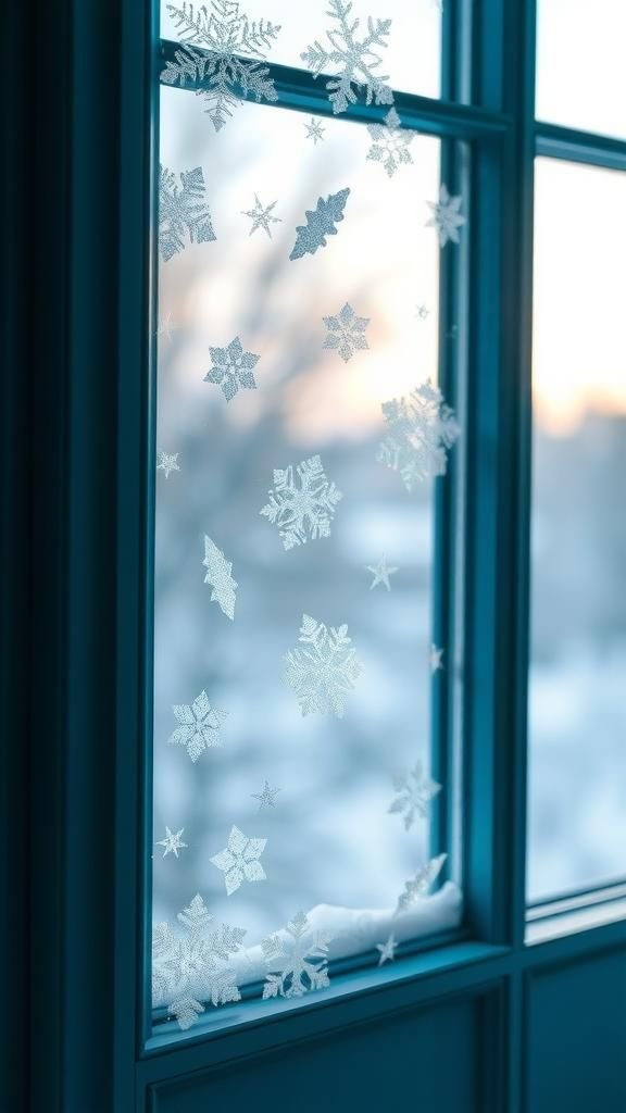 Winter Window Frost Art Using Salt And Paint