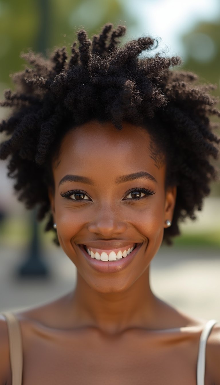 TWA Sculpted To Emphasize Tight Springy Curls