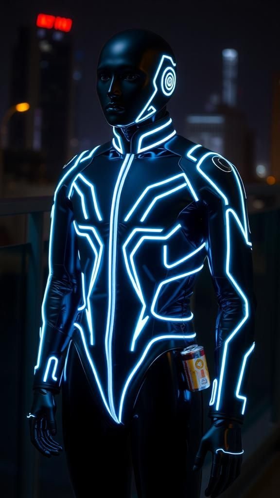 Glowing Tron-Inspired Circuit Suit From Wire LEDs