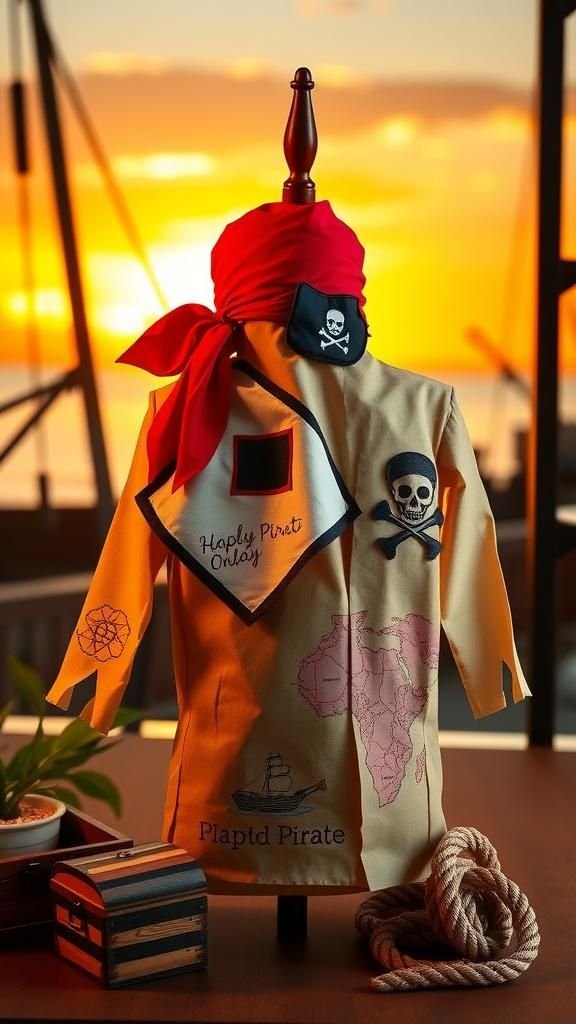 Paper Bag Pirate With Eye Patch And Bandana