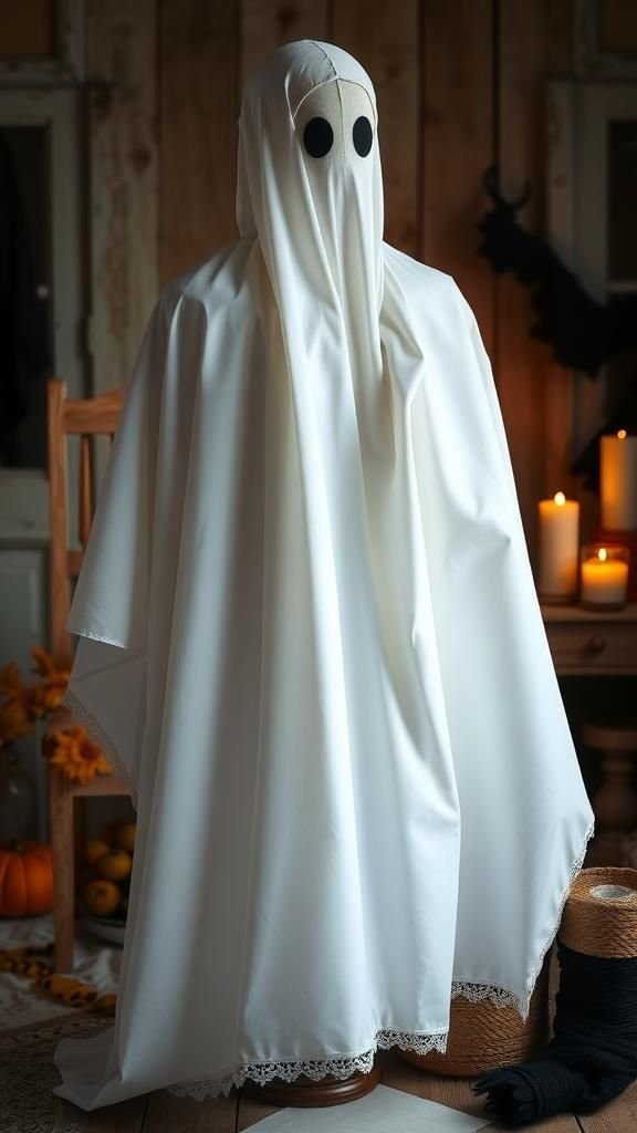 Quick Ghost Costume From Everyday White Fabrics